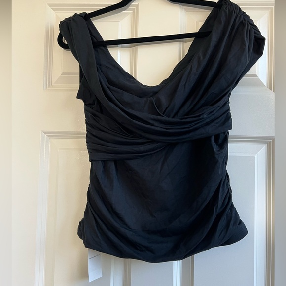 Off-The-Shoulder Ruched Wrap Top - Picture 3 of 10